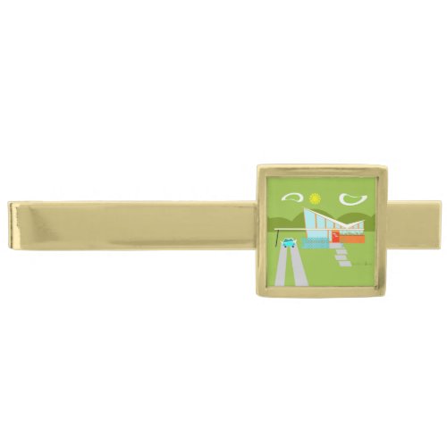 Retro Palm Springs House Tie Bar