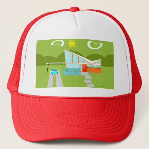 Retro Palm Springs House Trucker Hat