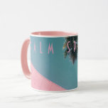 Retro Palm Springs Mug<br><div class="desc">Original mid century inspired design from Vintage Republic designers featuring dusty pink building and tall Californian Palm Tree</div>