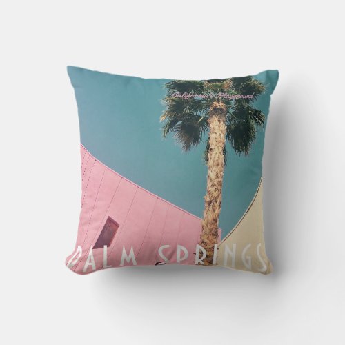 Retro Palm Springs Throw Pillow