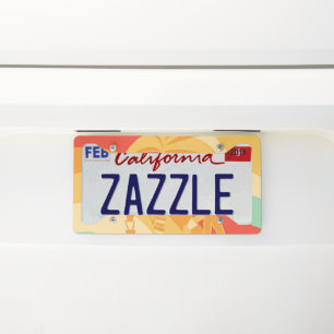 Retro Palm Summer Wave #1 #minimal #decor #art License Plate Frame