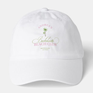 Retro Palm Tree Custom Name Beach Bachelorette Hat