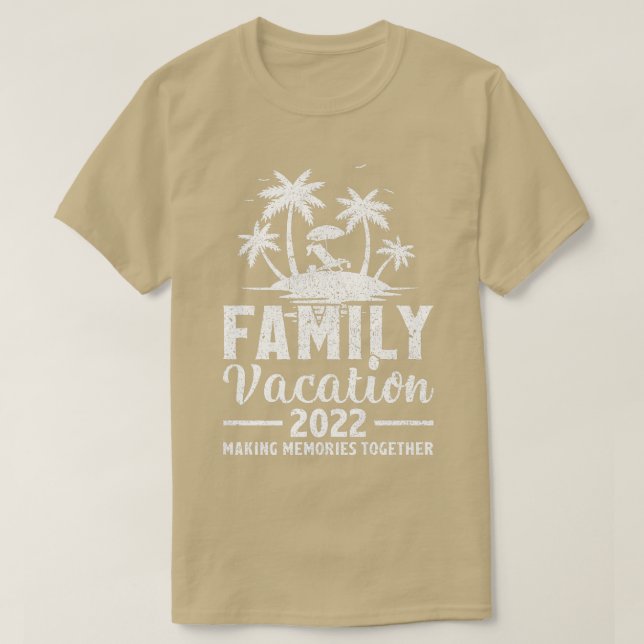 Retro Palm Tree Family Vacation 2022 Beach Sunset  T-Shirt (Design Front)