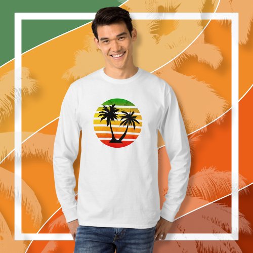 Retro Palm Tree Silhouette T_Shirt