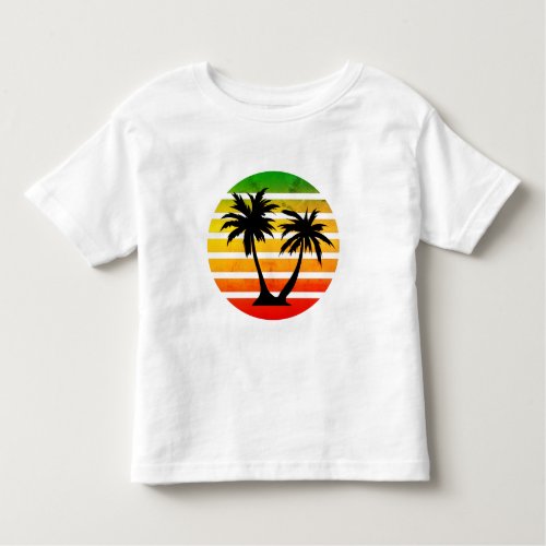Retro Palm Tree Silhouette Toddler T_shirt