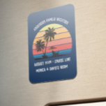 Retro Palm Tree Sunset Cruise Family Vacation  Magnet<br><div class="desc">This design may be personalized in the area provided by changing the photo and/or text. Or it can be customized by clicking Personalize this Template and then choosing the click to customize further option and delete or change the color of the background, add text, change the text color or style,...</div>
