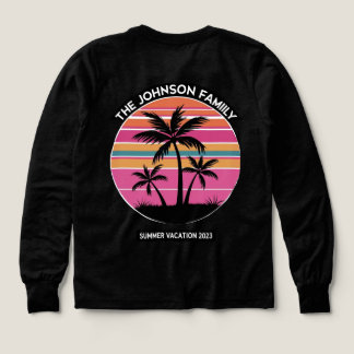 Retro Palm Tree Sunset - Family Vacation 2023 Desi Tri-Blend Shirts