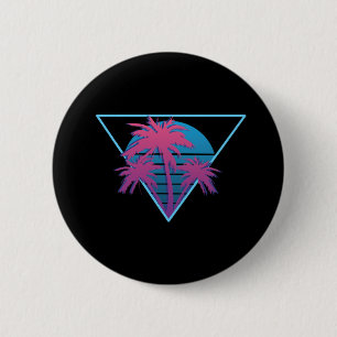 Retro Palm Trees Logo Button