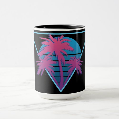Retro Palm Trees Logo Mug