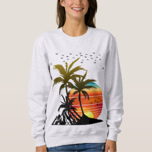 Retro Palm Trees Mountain Sunset T-Shirt Sweatshirt