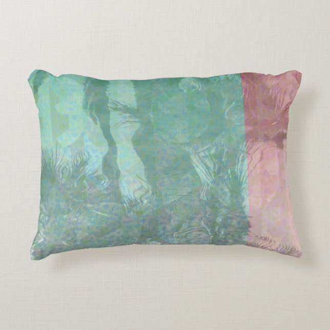 Retro Palm Trees Reflection Accent Pillow (Front)