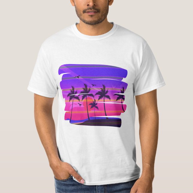 Retro palm trees T-Shirt (Front)