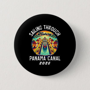Retro Panama C Panama Waterway Sailing Cruising 20 Button