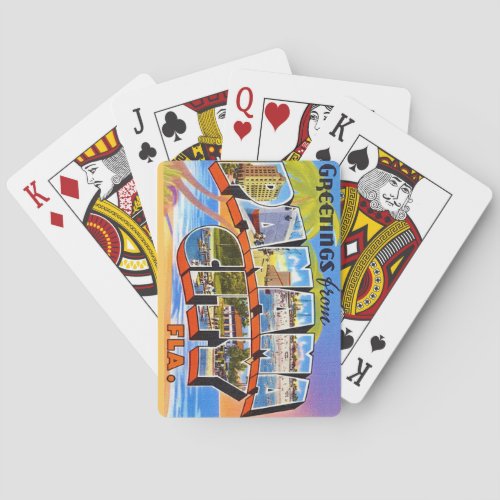 Retro Panama City Florida Playing Cards