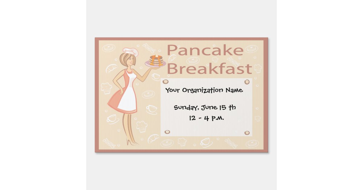 Retro Pancake Breakfast Yard Sign Zazzle