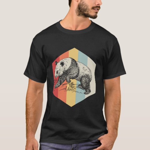 Retro Panda Bear T_Shirt
