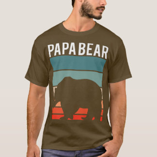 Retro Papa Bear Hiking Camping Lover New Dad Annou T-Shirt
