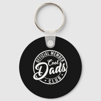 Retro Papa Fathers Day Mens Official Member Cool D Keychain