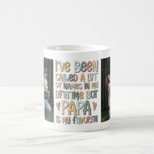 Retro Papa My Favorite Name 2 Photo Coffee Mug