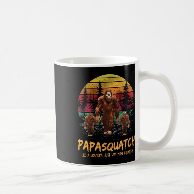 Retro Papa Squatch Like A Grandpa Funny Bigfoot Sa Coffee Mug (Right)