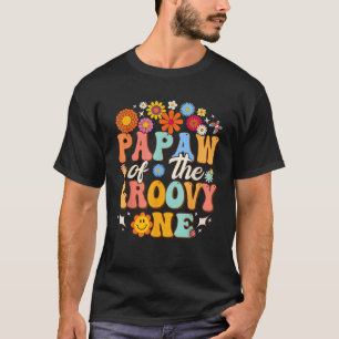 Retro Papaw of Groovy One Matching Family 1st Birt T-Shirt