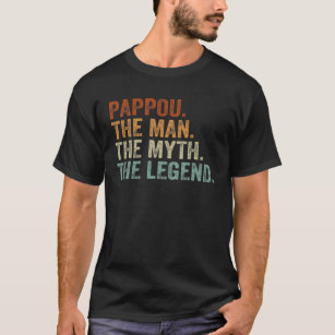 Retro Pappou The Man Myth Legend Daddy Grandpa Fat T-Shirt