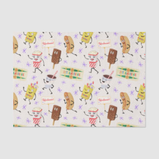 Retro Parading Snacks Let's All Go to a Party Tissue Paper