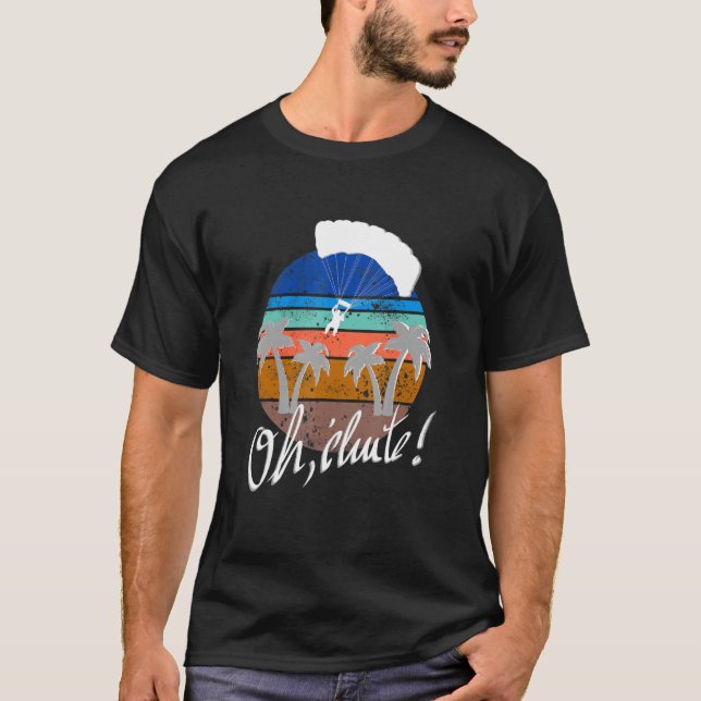 Retro Paraglider Flying over the Mountains Born to T-Shirt (Front)