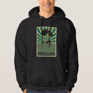 Retro Paragliding Art Flying Hobby Paraglider Hoodie