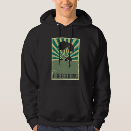 Retro Paragliding Art Flying Hobby Paraglider Hoodie