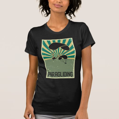 Retro Paragliding Art Flying Hobby Paraglider T_Shirt