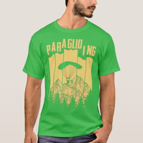 Retro  Paragliding Paraglider Parachute Sky  81  T_Shirt