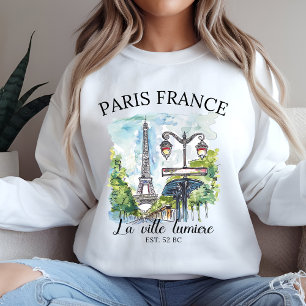 Retro Paris Eiffel Tower Art Print Sweatshirt