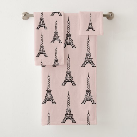 Retro Paris Eiffel Tower Bath Towels Set Gift