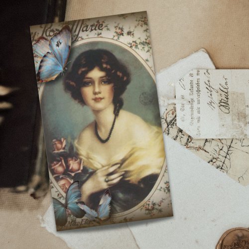 Posh Vintage Butterfly Paris Lady Fashion Business Card