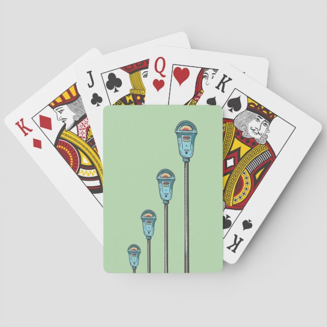Retro parking meter poker cards (Back)