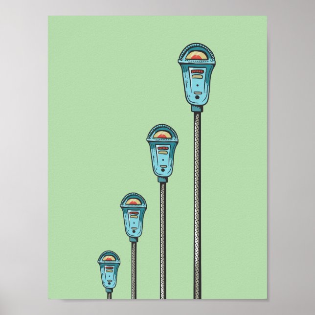 Retro parking meter poster (Front)