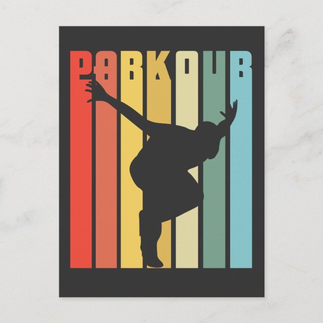 Retro Parkour Gift City Free Running Jump Postcard (Front)