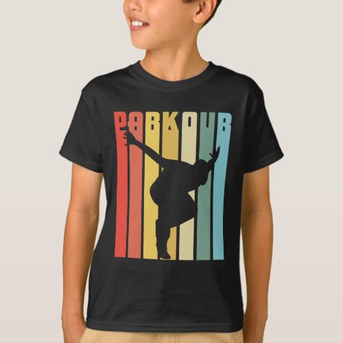 Retro Parkour Gift City Free Running Jump T_Shirt