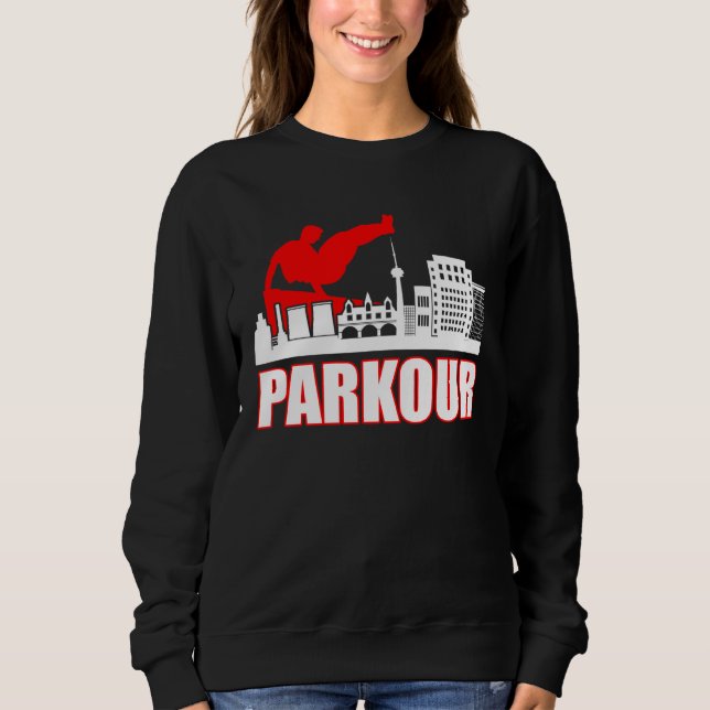 Retro Parkour Sport Climbing Bouldering Parkour Sweatshirt (Front)