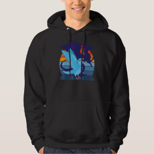 Retro Parrot I Winged Dragon I Screaming Blue Parr Hoodie