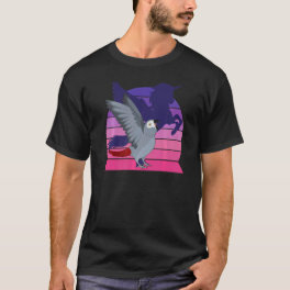 Retro Parrot I Winged Unicorn I African Grey Parro T-Shirt