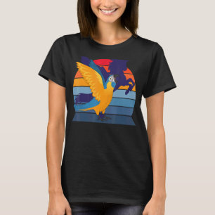 Retro Parrot I Winged Unicorn I Blue throated Maca T-Shirt
