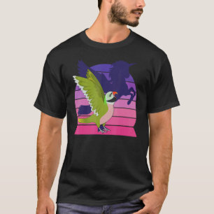 Retro Parrot I Winged Unicorn I Moustache Parakeet T-Shirt