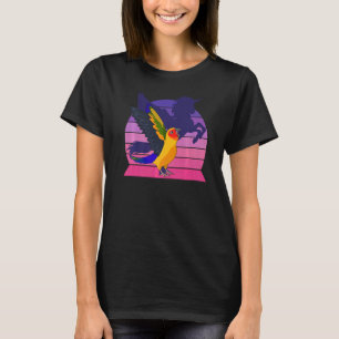Retro Parrot I Winged Unicorn I Screaming Sun Conu T-Shirt