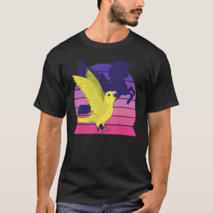Retro Parrot I Winged Unicorn I Screaming Yellow P T-Shirt