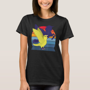 Retro Parrot I Winged Unicorn I Screaming Yellow P T-Shirt