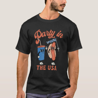 Retro Party In The Usa 4th Of July America Patriot T-Shirt