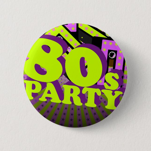Retro Party Pinback Button (Front)