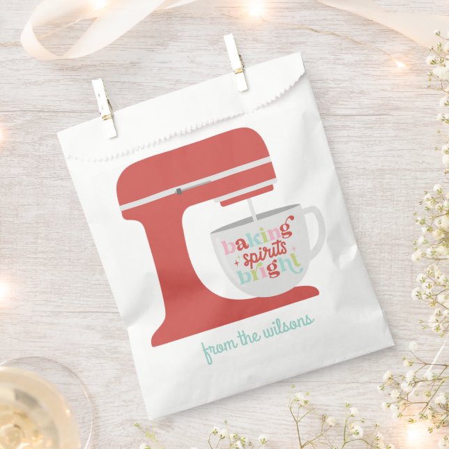 Retro Pastel Baking Spirit's Bright Christmas  Favor Bag (Clipped)